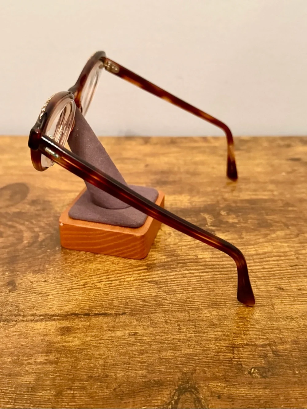 Vintage Liberty Optical USA Brown Smoke Rhinestone Cat Eye Eyeglass Frames 48 18